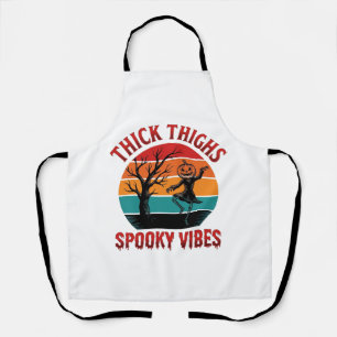Thick Thighs Spooky Vibes Halloween Shirt Design_1 Apron