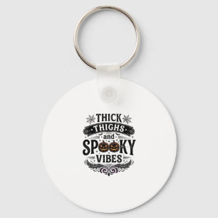 Thick Thighs Spooky Vibes Halloween Shirt Design_1 Key Ring