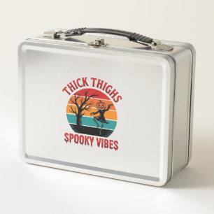 Thick Thighs Spooky Vibes Halloween Shirt Design_1 Metal Lunch Box