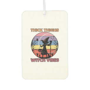 Thick Thighs Witch Vibes Halloween Pumpkin Silhoue Car Air Freshener