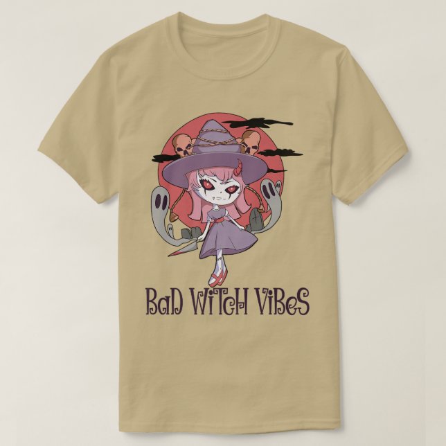 Thick Thighs Witch Vibes Halloween Shirt Bad Witch (Design Front)