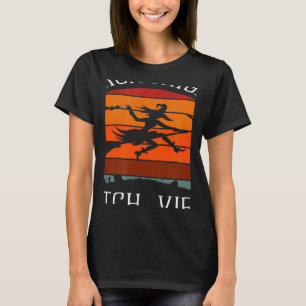 Thick Thighs Witch Vibes Halloween T-Shirt