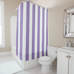 Thick Vertical Stripes Striped Lavender Shower Curtain