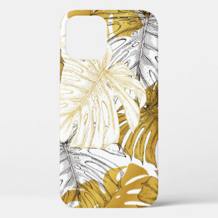 Thickets from a monstera plant. Image of golden an iPhone 12 Case
