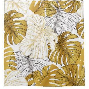 Thickets from a monstera plant. Image of golden an Shower Curtain