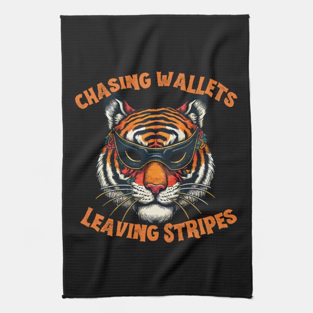 Thief tiger tea towel (Vertical)