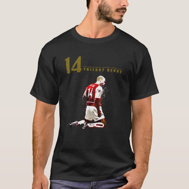 Thierry henry  14  on dark red T-Shirt (Front)