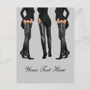 Thigh High Boot Models Postcard