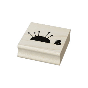 Thimble and Pincushion Rubber Stamp. Stamp