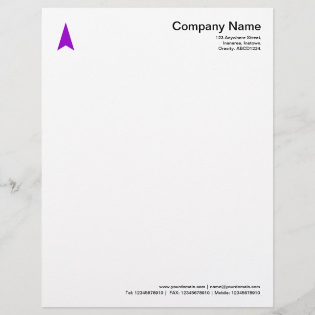 Thin Arrow - Purple Customized Letterhead (Front)
