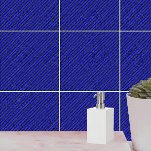 Thin Black and Blue Diagonal Stripes Tile