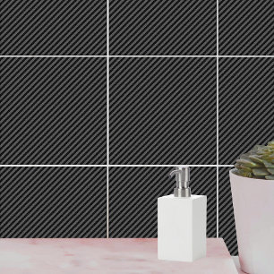 Thin Black and Grey Diagonal Stripes Tile