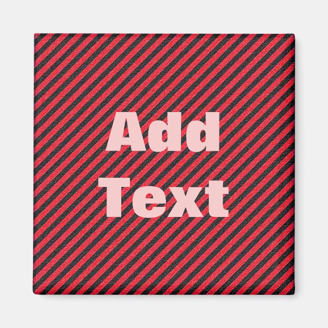 Thin Black and Red Diagonal Stripes Magnet (Front)