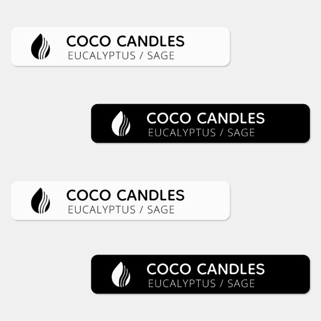 Thin Black & White Candle Logo Label   (Group)