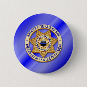 Thin Blue Line 6 Cm Round Badge