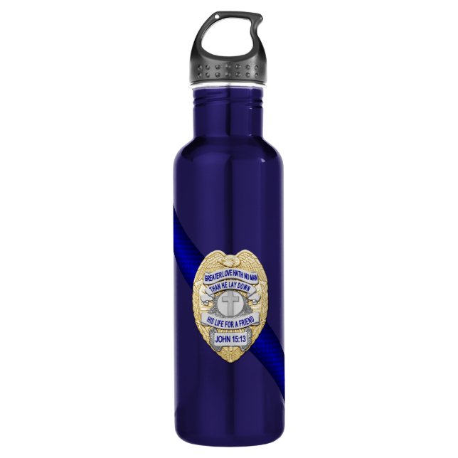 Thin Blue Line 710 Ml Water Bottle (Front)