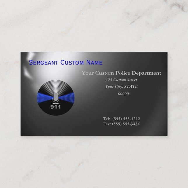 Thin Blue Line - 911 Business Card (Front)