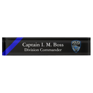 Thin Blue Line - Agency Patch Desk Name Plate