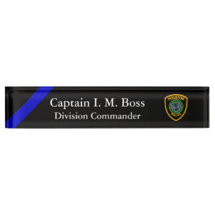 Thin Blue Line - Agency Patch Desk Name Plate