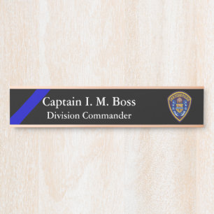 Thin Blue Line - Agency Patch Door Sign