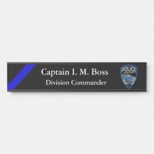 Thin Blue Line - Agency Patch Door Sign