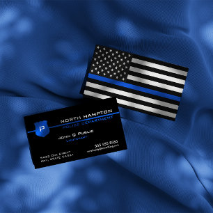 Thin Blue Line American Flag Business Card