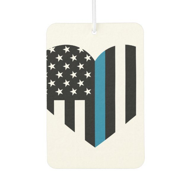 Thin Blue Line American Flag Car Air Freshener (Front)
