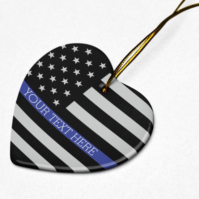 Thin Blue Line - American Flag Ceramic Tree Decoration (Creator Uploaded)