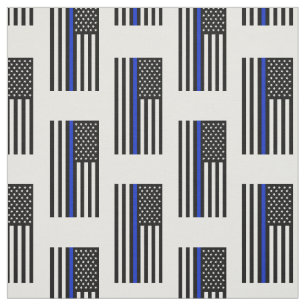 Thin Blue Line American Flag Fabric