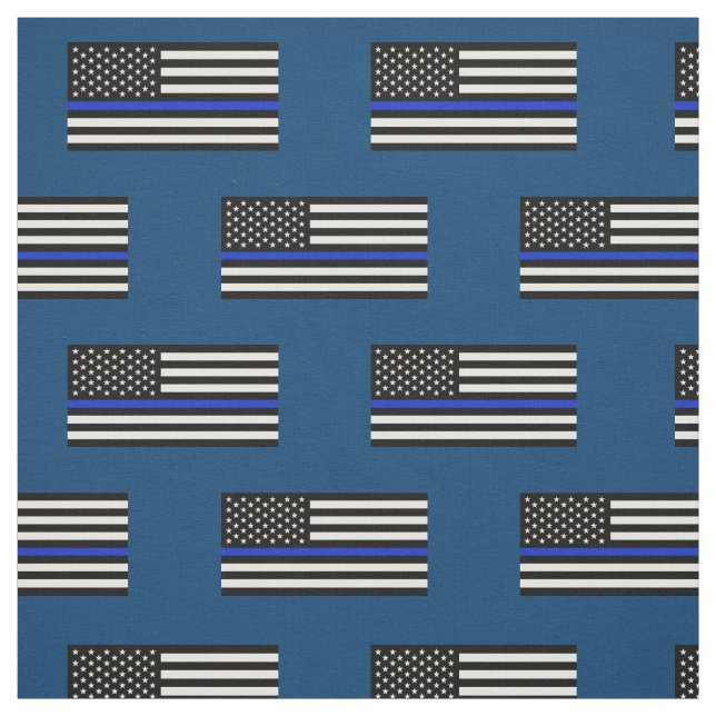 Thin Blue Line American Flag Fabric (Swatch)