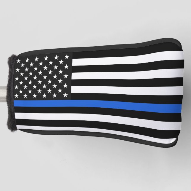 Thin Blue Line American Flag Golf Head Cover (Front)