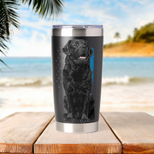 Thin Blue Line American Flag Labrador Retriever Po Insulated Tumbler