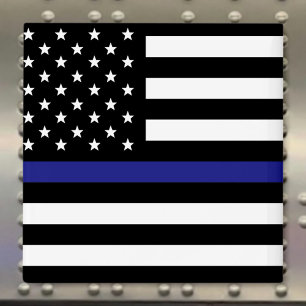 Thin Blue Line - American Flag Magnet