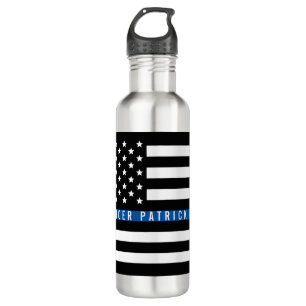 Thin Blue Line American Flag Monogram 710 Ml Water Bottle