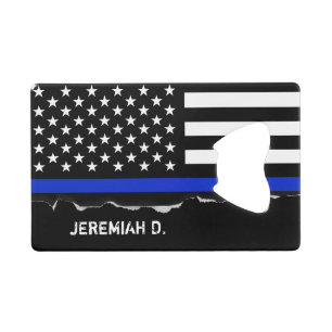 Thin Blue Line American Flag Personalised