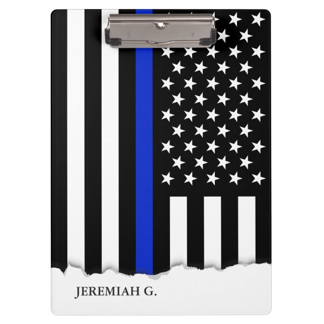 Thin Blue Line American Flag Personalised Clipboard (Front)