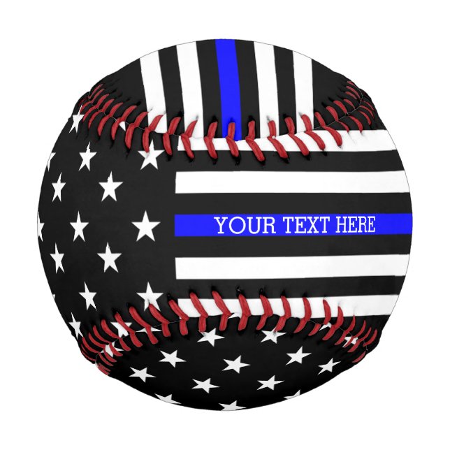 Thin Blue Line - American Flag Personalised Custom Baseball (Front)