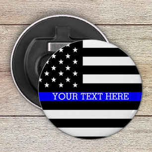 Thin Blue Line - American Flag Personalised Custom Bottle Opener