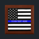 Thin Blue Line - American Flag Personalised Custom Gift Box<br><div class="desc">Thin Blue Line - American Flag Personalised Custom Tile Gift Box Just for you.</div>