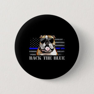 Thin Blue Line American Flag Police Dog 6 Cm Round Badge