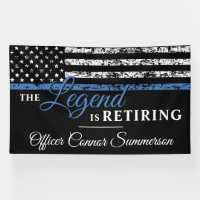 Thin Blue Line American Flag Police Retirement