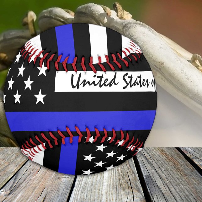 Thin Blue Line & American Flag police /USA officer Baseball (Creator Uploaded)