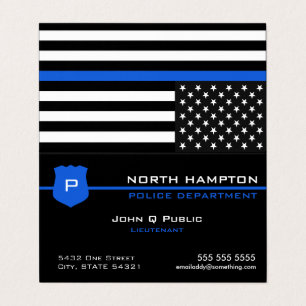 Thin Blue Line American Flag QR Code Business Card