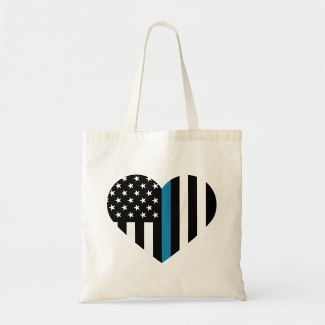 Thin Blue Line American Flag Tote Bag (Front)