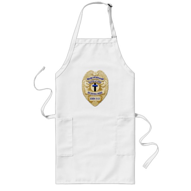 Thin Blue Line - Badge and Cross Long Apron (Front)