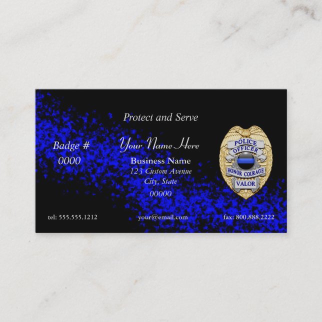 Thin Blue Line Badge Business Card (Front)