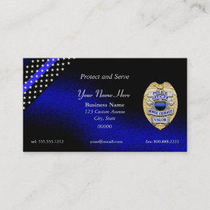 Thin Blue Line Badge Business Card