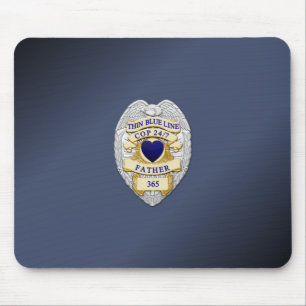 Thin Blue Line Badge Mouse Pad