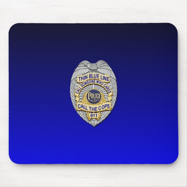 Thin Blue Line Badge Mouse Pad (Front)