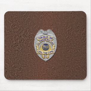 Thin Blue Line Badge Mouse Pad